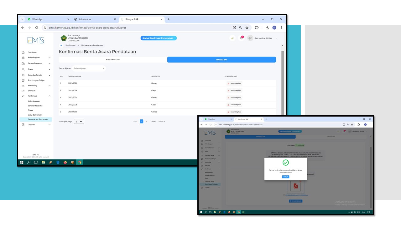 TUNTASKAN PROSES BAP EMIS SEMESTER GENAP