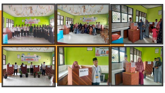 BELAJAR DEMOKRASI, MTs N 5 BATANG HARI LAKSANAKAN PEMILIHAN KETUA OSIM