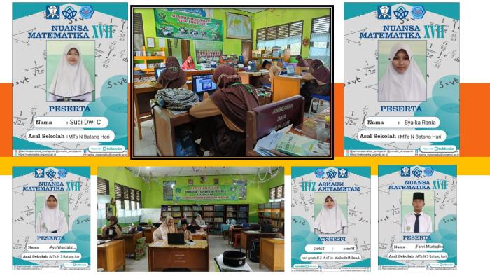 5 SISWA MTs N 5 BATANG HARI IKUTI LOMBA NUANSA MATEMATIKA XVIII 5 SISWA MTs N 5 BATANG HARI IKUTI LOMBA NUANSA MATEMATIKA XVIII