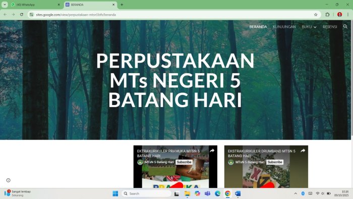 Tim Pengelola Perpustakaan MTsN 5 Batang Hari Hadirkan Gebrakan Baru Melalui Website Perpustakaan Digital Tim Pengelola Perpustakaan MTsN 5 Batang Hari Hadirkan Gebrakan Baru Melalui Website Perpustakaan Digital