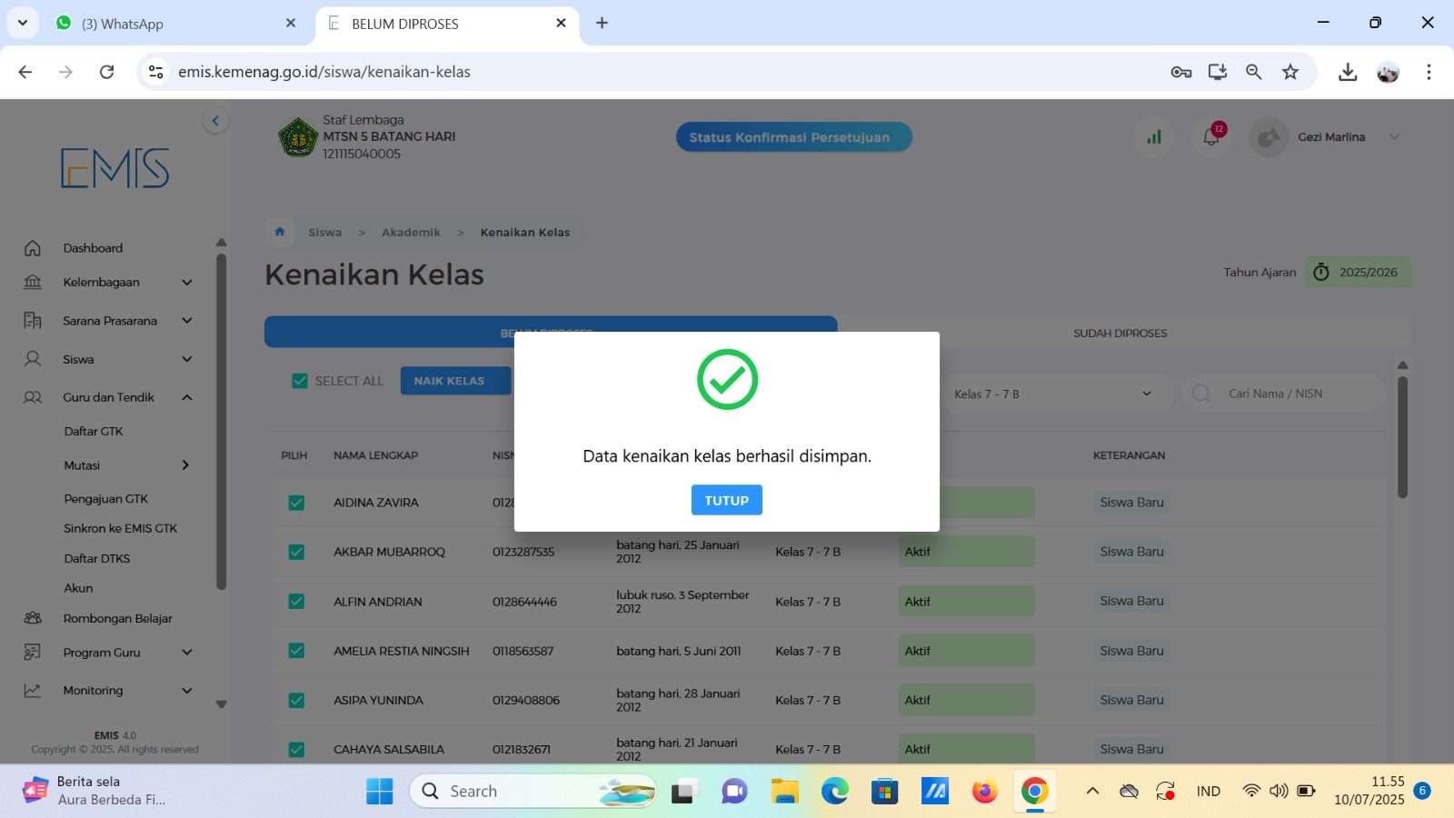 Garda Terdepan Madrasah: Pembaruan Data EMIS TP 2025/2026 Dimulai