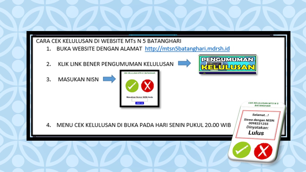 HINDARI SISWA CORET SERAGAM, MALAM INI MTsN 5 BATANG HARI UMUMKAN KELULUSAN SECARA ONLINE HINDARI SISWA CORET SERAGAM, MALAM INI MTsN 5 BATANG HARI UMUMKAN KELULUSAN SECARA ONLINE