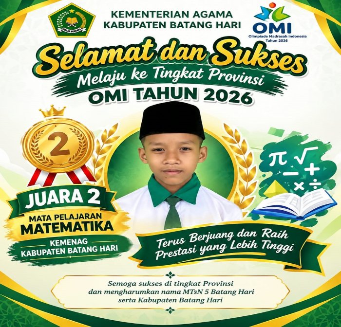 Siswa MTsN 5 Batang Hari Raih Juara 2 OMI Tingkat Kabupaten dan Melaju ke Tingkat Provinsi