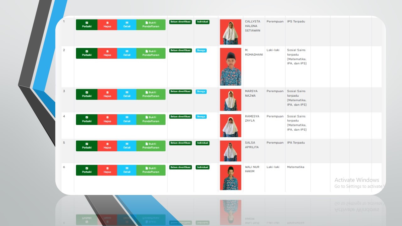 PESERTA KSM MTsN 5 BATANG HARI MENUNGGU HASIL VERIFIKASI KOMITE KABUPATEN