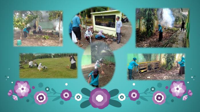 Guru dan Pegawai MTs N 5 Batanghari Rajin Gotong Royong untuk Ciptakan Madrasah Sehat