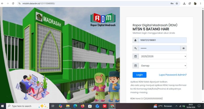 Guru MTsN 5 Batang Hari Mulai Input Nilai Rapor Semester Genap pada RDM Guru MTsN 5 Batang Hari Mulai Input Nilai Rapor Semester Genap pada RDM