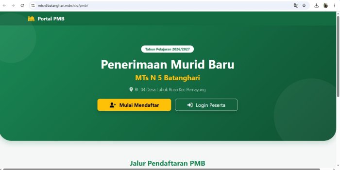 Panitia PMB MTsN 5 Batang Hari Umumkan Kelulusan Calon Peserta Didik Baru Tahun Pelajaran 2026/2027 Panitia PMB MTsN 5 Batang Hari Umumkan Kelulusan Calon Peserta Didik Baru Tahun Pelajaran 2026/2027