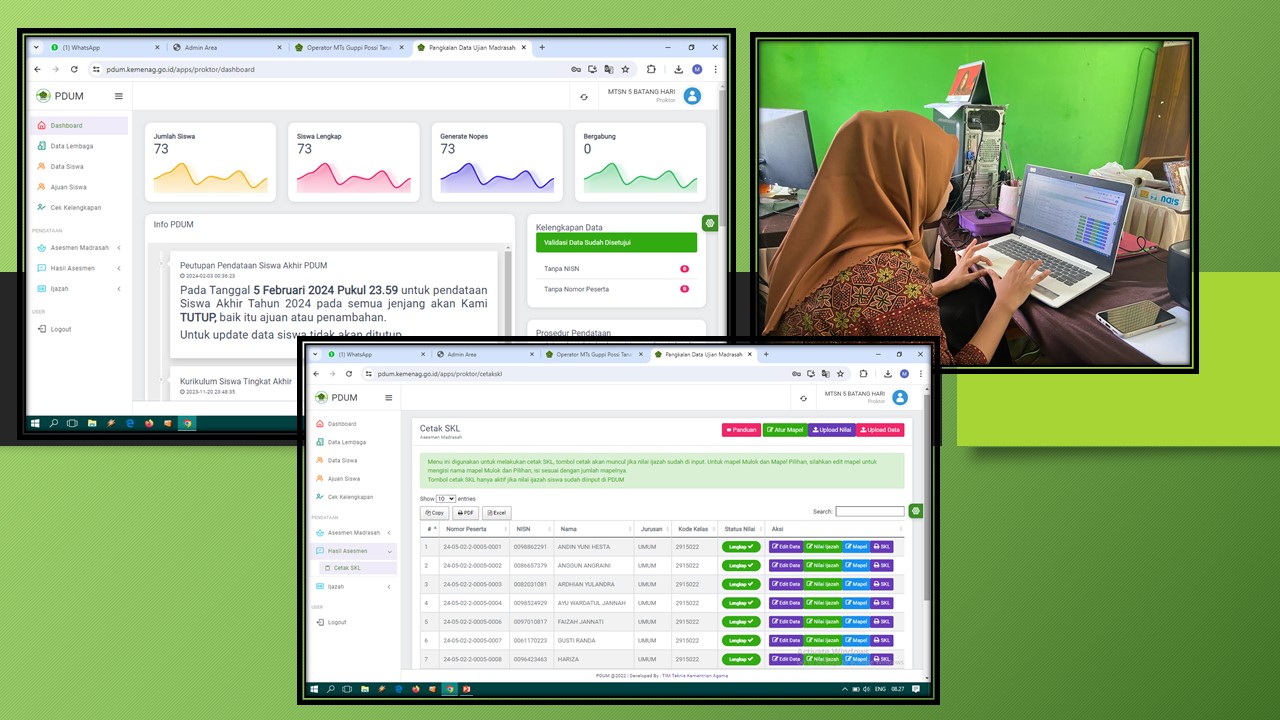 KEJAR DEADLINE, OPERATOR MTsN 5 BATANG HARI BERGEGAS INPUT NILAI SKL KEJAR DEADLINE, OPERATOR MTsN 5 BATANG HARI BERGEGAS INPUT NILAI SKL