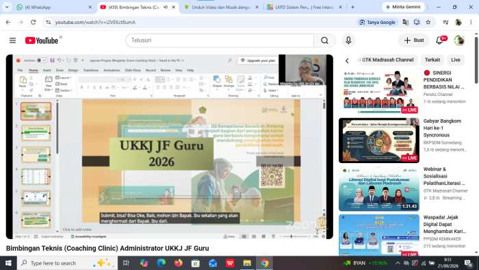 Beberapa Guru MTsN 5 Batang Hari Ikuti Sosialisasi Tata Cara Pendaftaran UKKJ JF Guru Tahun 2026
