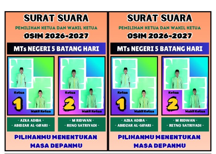 Panitia PPS dan KPPS Pemilihan Ketua dan Wakil Ketua OSIM MTsN 5 Batang Hari Persiapkan Surat Suara Panitia PPS dan KPPS Pemilihan Ketua dan Wakil Ketua OSIM MTsN 5 Batang Hari Persiapkan Surat Suara