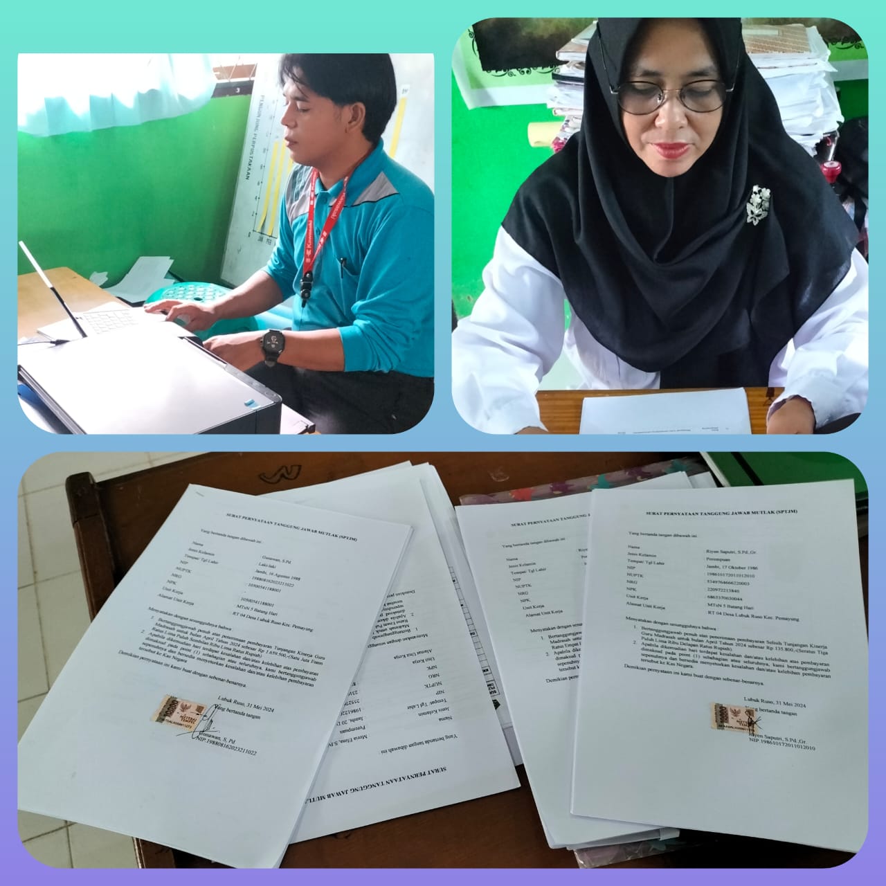 Tertib Administrasi - Seluruh ASN MTsN 5 Batang Hari Menyelesaikan Bahan Pencairan Rutin Setiap Bulan