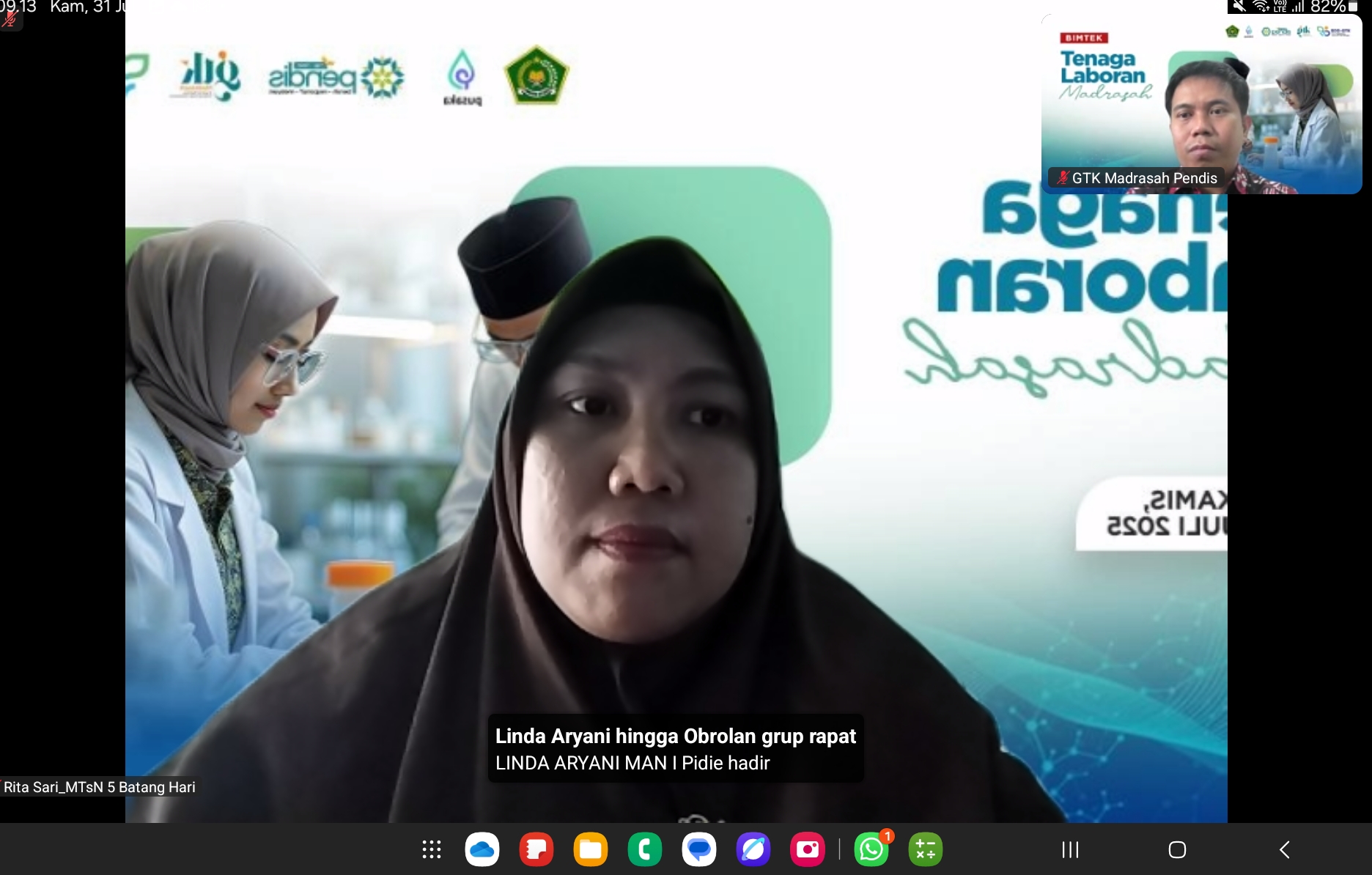 Guru IPA MTsN 5 Batang Hari Ikuti Bimtek Tenaga Laboran Batch 1 via Zoom Guru IPA MTsN 5 Batang Hari Ikuti Bimtek Tenaga Laboran Batch 1 via Zoom