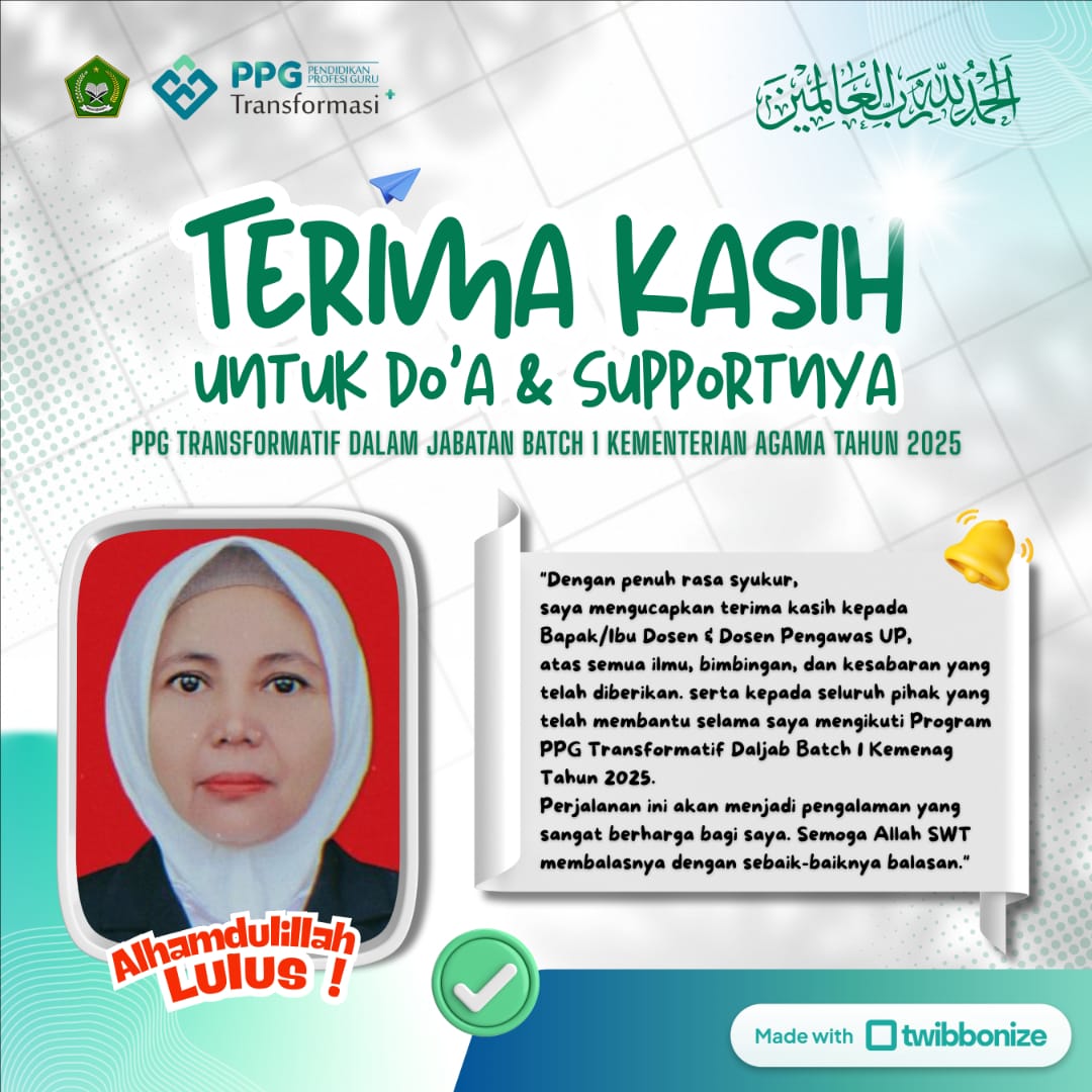 Guru MTsN 5 Batang Hari Lulus PPG Daljab Batch 1 Tahun 2025 Guru MTsN 5 Batang Hari Lulus PPG Daljab Batch 1 Tahun 2025