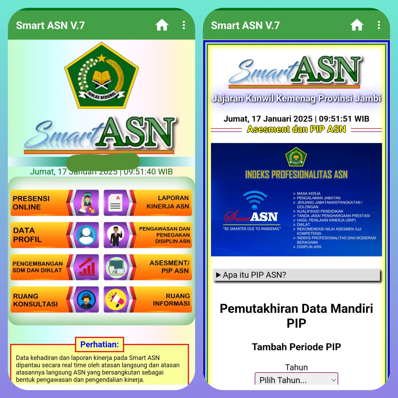 SELURUH ASN MTSN 5 BATANG HARI MELAKUKAN PENGISIAN DATA PIP PADA APLIKASI SMARTASN SELURUH ASN MTSN 5 BATANG HARI MELAKUKAN PENGISIAN DATA PIP PADA APLIKASI SMARTASN