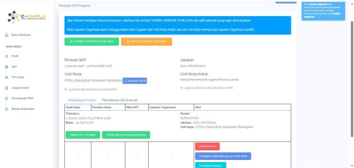 Kaur TU Imbau ASN MTsN 5 Batang Hari Segera Selesaikan Upload Bukti Dukung SKP Triwulan I 2026