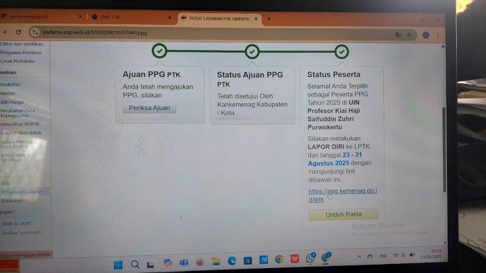 Guru MTsN 5 Batang Hari Terpanggil sebagai Peserta PPG di UIN Prof. K.H. Saifuddin Zuhri Purwokerto Guru MTsN 5 Batang Hari Terpanggil sebagai Peserta PPG di UIN Prof. K.H. Saifuddin Zuhri Purwokerto