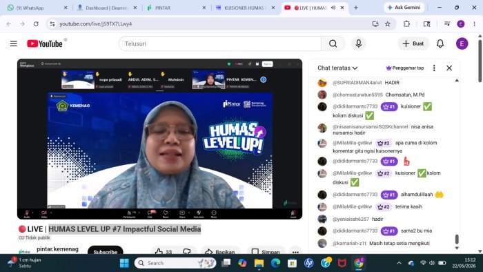 Tim Humas MTsN 5 Batang Hari Ikuti Kegiatan Humas Level Up Kemenag Secara Daring Tim Humas MTsN 5 Batang Hari Ikuti Kegiatan Humas Level Up Kemenag Secara Daring