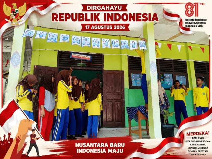 Sambut HUT Kemerdekaan RI, MTsN 5 Batang Hari Hiasi Lingkungan Madrasah dengan Pernak-Pernik Kemerdekaan