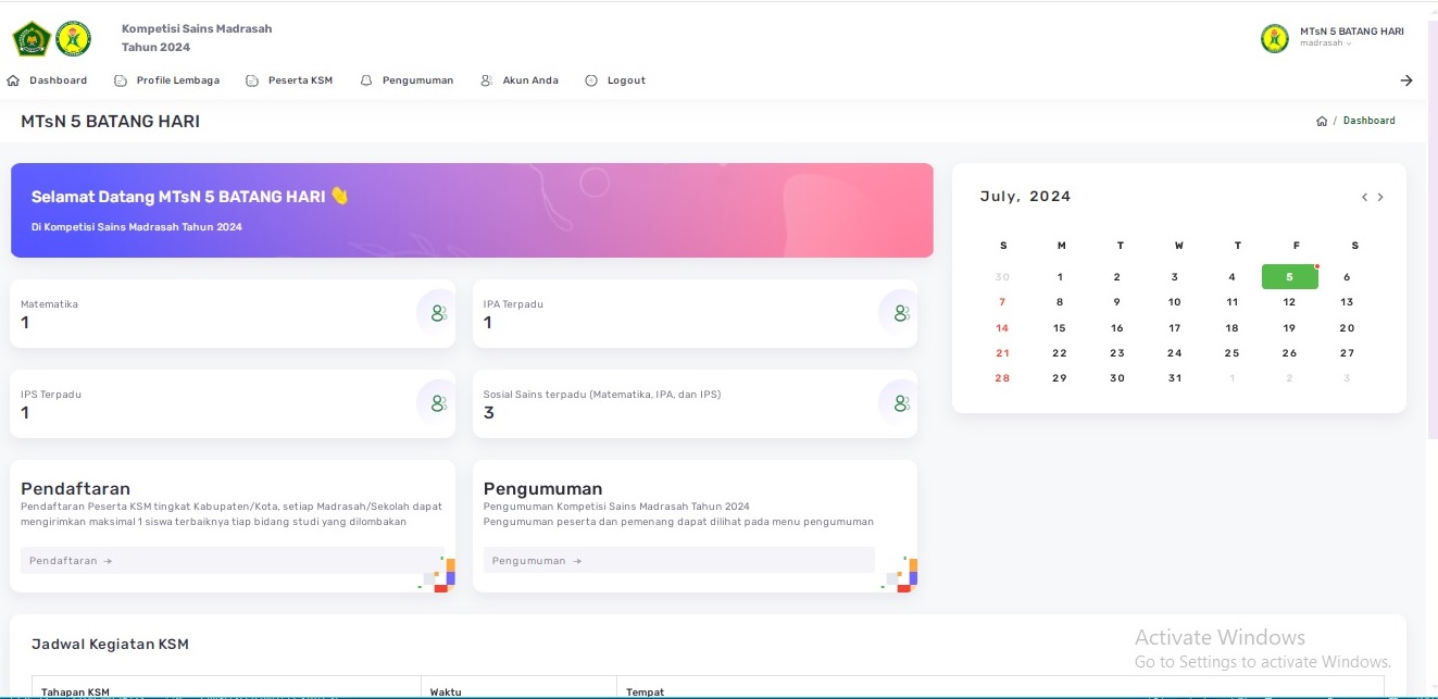 MENANTIKAN PENGUMUMAN KSM, MTsN 5 BATANG HARI BERHARAP HASIL TERBAIK