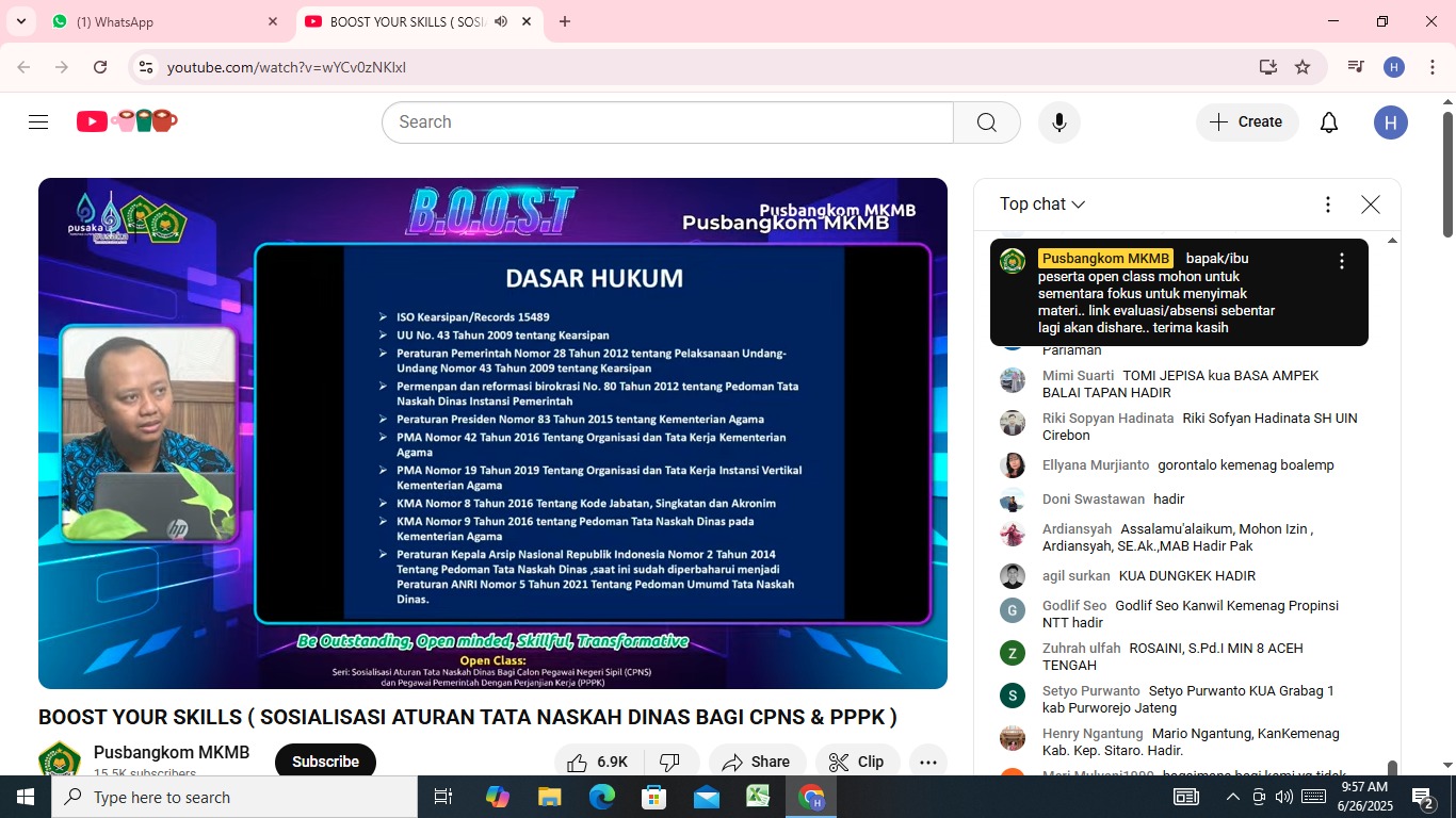 Webinar Bersama CPNS dan PPPK MTsN 5 Batang Hari: Memahami Tata Naskah Dinas