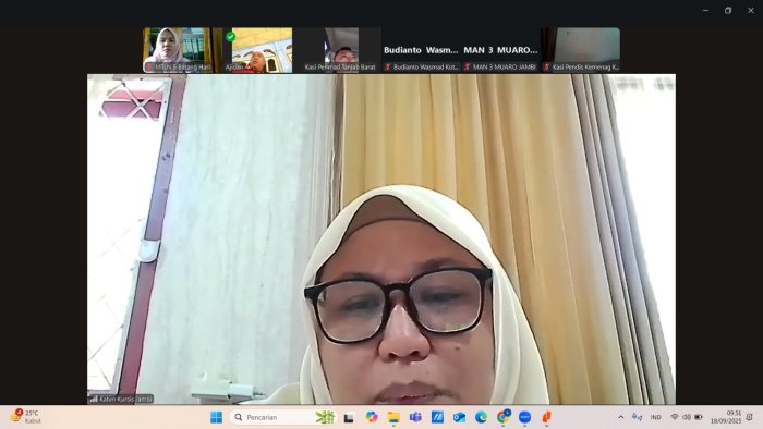 MTsN 5 Batang Hari Ikuti Zoom Sosialisasi Pelaksanaan TKA untuk Kelas IX