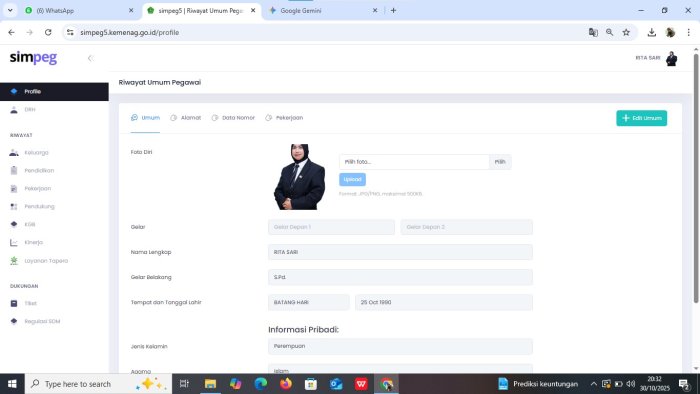 Seluruh ASN MTsN 5 Batang Hari Lakukan Pembaruan Foto Profil SIMPEG 5 Berdasarkan SE Kemenag RI