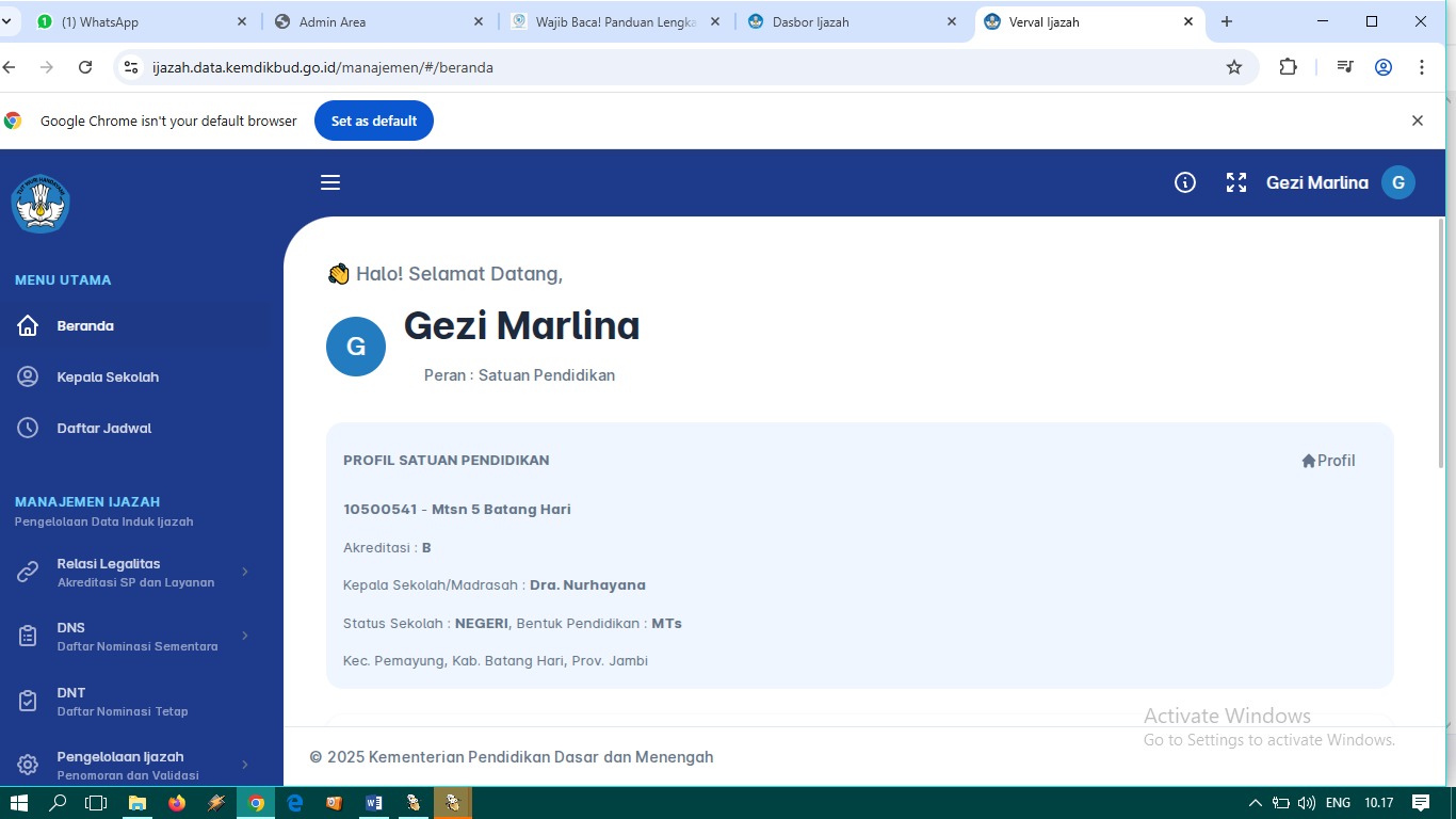 Simulasi E-Ijazah Digelar di MTsN 5 Batang Hari, Terapkan Sistem Digital