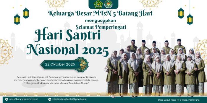 MTsN 5 Batang Hari Ucapkan Selamat Hari Santri Nasional Tahun 2025