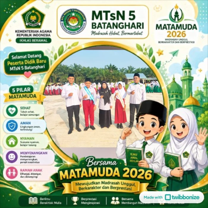 MTsN 5 Batang Hari Gelar Apel Pagi Perdana dan Buka Kegiatan MATAMUDA Tahun Pelajaran 2026/2027 MTsN 5 Batang Hari Gelar Apel Pagi Perdana dan Buka Kegiatan MATAMUDA Tahun Pelajaran 2026/2027