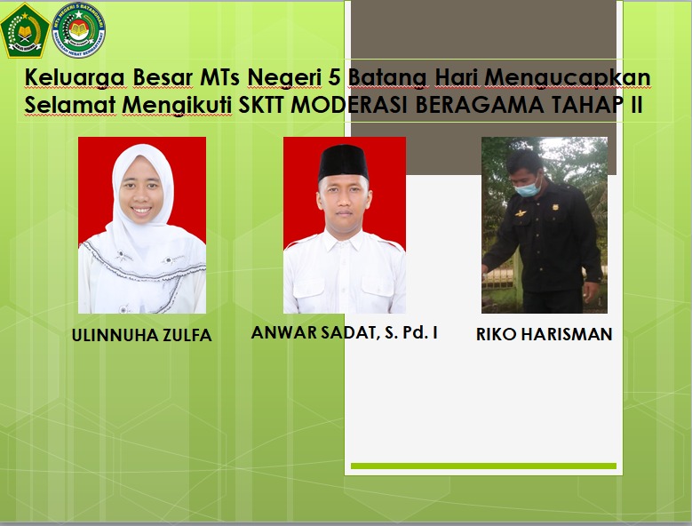 Dua Pegawai dan Satu Guru MTsN 5 Batang Hari Ikuti Ujian SKTT Moderasi Beragama Tahap II di Kemenag Kabupaten Batang Hari