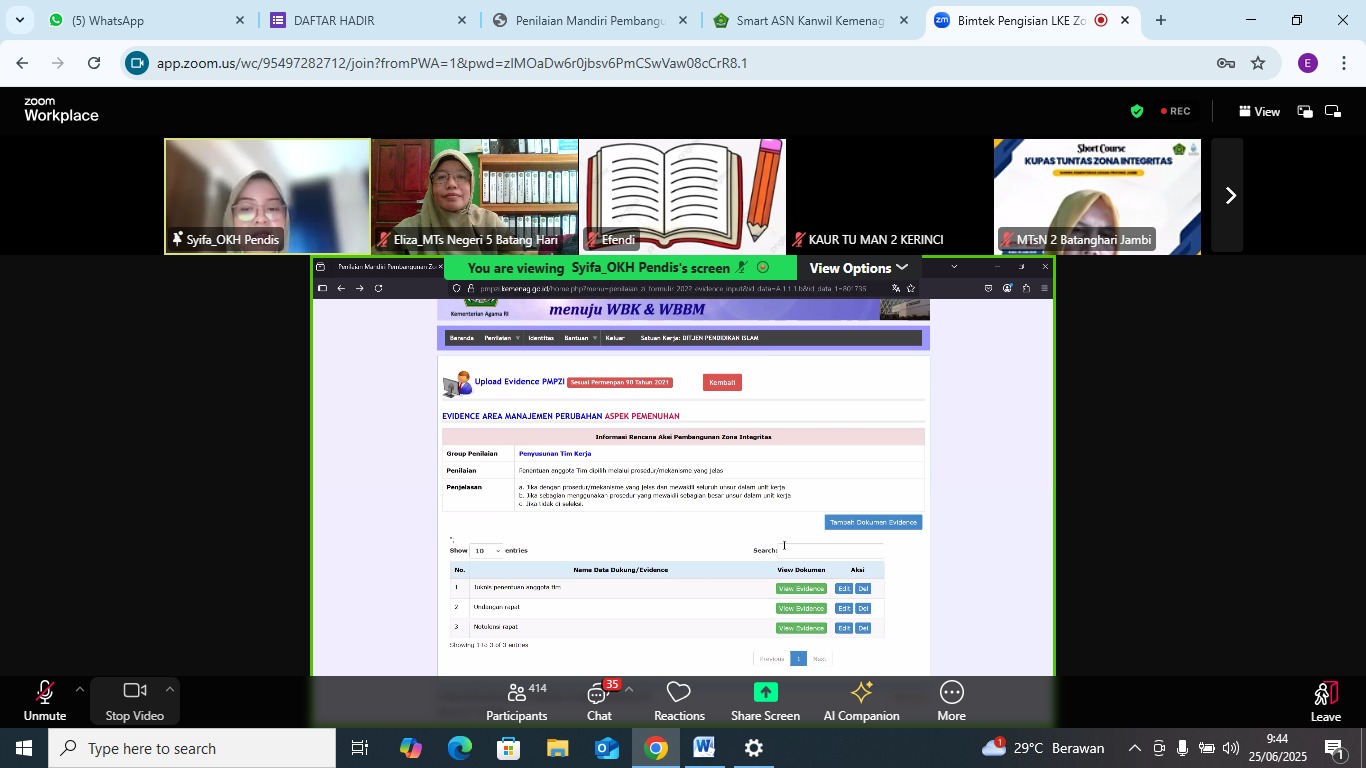 Persiapan ZI, MTsN 5 Batang Hari ikuti Bimtek