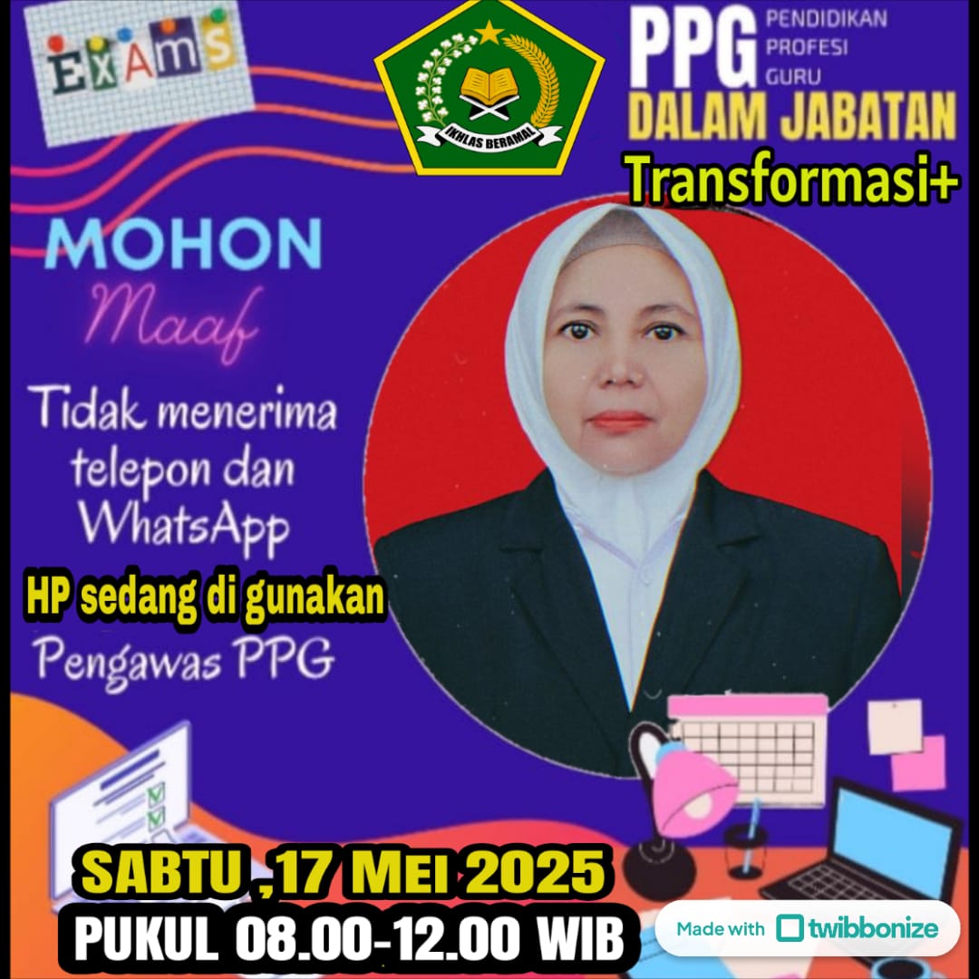 Satu Guru MTsN 5 Batang Hari Ikuti Ujian Pengetahuan (UP) PPG Daljab Transformasi+ Kemenag Tahun 2025