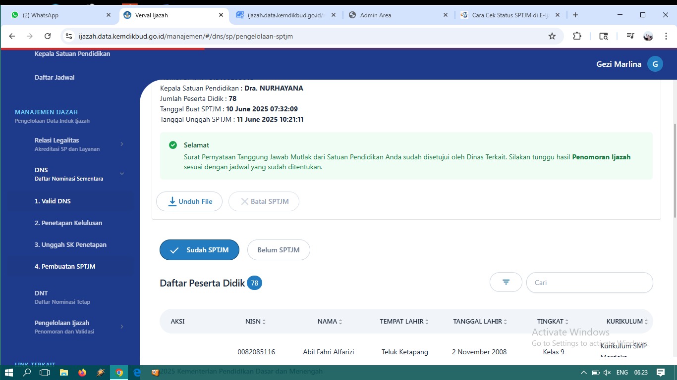 SPTJM disetujui, Lanjut Proses DNT