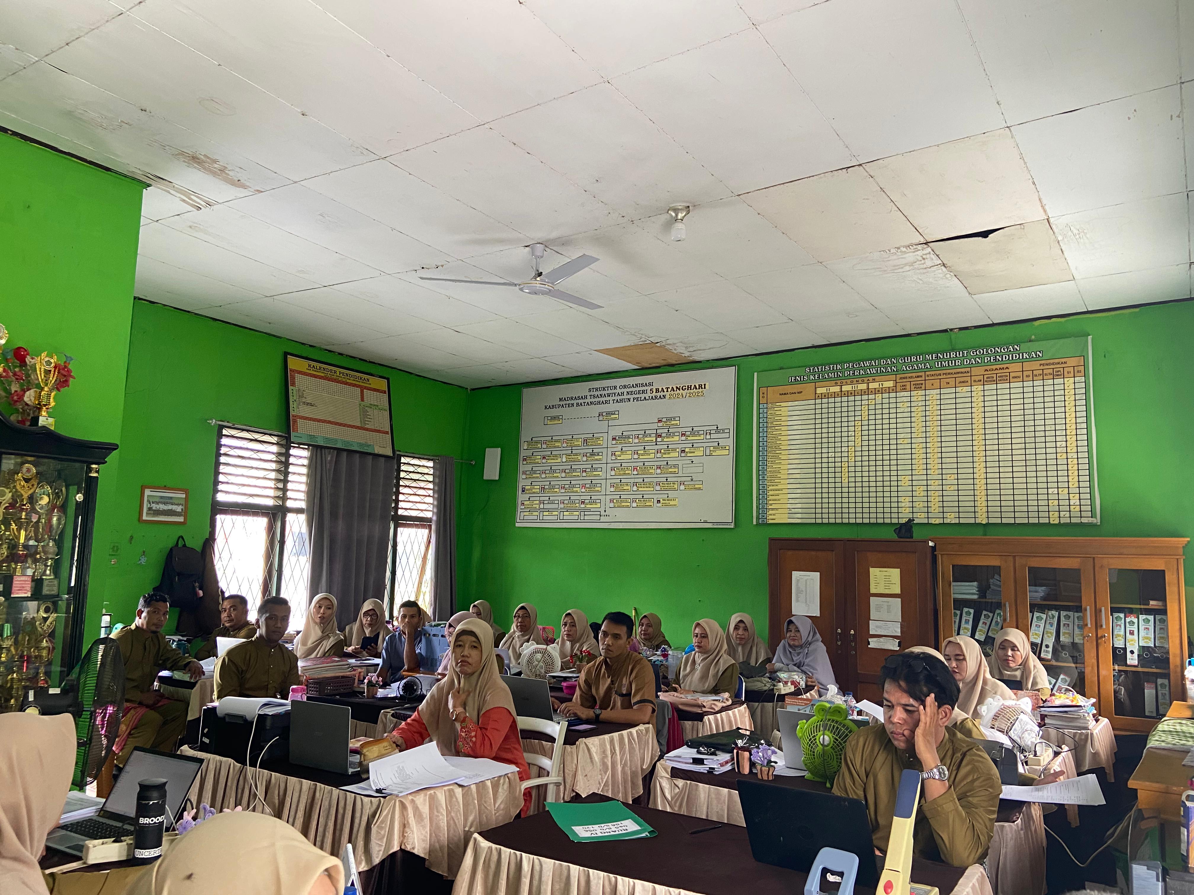 Rapat Pembinaan Dan Evaluasi Dengan Agenda Pembagian Jam Mengajar Guru Dan Tugas Tambahan Guru Dan Pegawai TP 2025/2026