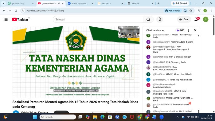 Kaur TU MTsN 5 Batang Hari Ikuti Sosialisasi PMA Nomor 12 Tahun 2026 tentang Tata Naskah Dinas Kaur TU MTsN 5 Batang Hari Ikuti Sosialisasi PMA Nomor 12 Tahun 2026 tentang Tata Naskah Dinas
