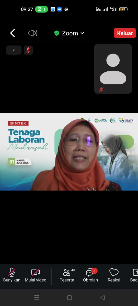 Guru MTsN 5 Batang Hari Ikuti Bimtek Tenaga Laboran Madrasah Secara Daring Sesi 4 : Tata Kelola Peralatan Laboratorium Madrasah