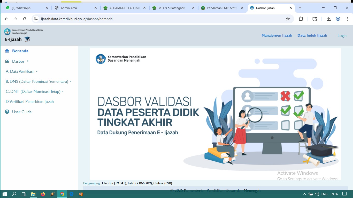Operator MTsN 5 Batang Hari Upload SK Kelulusan di Manajemen E-Ijazah