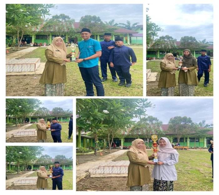 Penyerahan Hadiah Juara Lomba HAB Ke-80 Kemenag Kabupaten Batang Hari Kepada MTsN 5 Batang Hari Oleh Perwakilan Pemain Penyerahan Hadiah Juara Lomba HAB Ke-80 Kemenag Kabupaten Batang Hari Kepada MTsN 5 Batang Hari Oleh Perwakilan Pemain