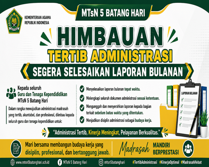 Kaur Tata Usaha MTsN 5 Batang Hari Himbau ASN Tertib Administrasi Kaur Tata Usaha MTsN 5 Batang Hari Himbau ASN Tertib Administrasi