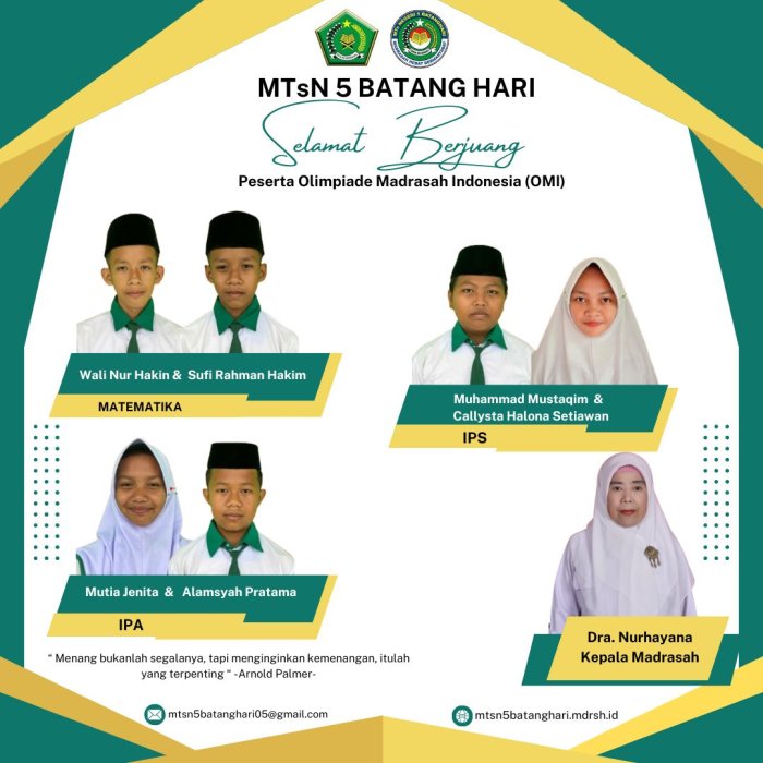 Peserta OMI MTsN 5 Batang Hari Siap Berlaga di Tingkat Kabupaten Peserta OMI MTsN 5 Batang Hari Siap Berlaga di Tingkat Kabupaten